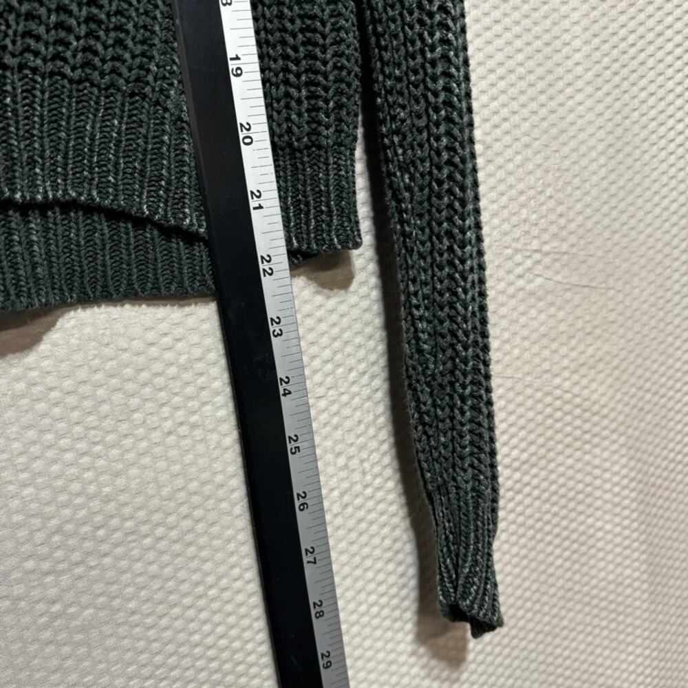 Cloth & Stone Anthropologie Medium Green Ribbed Knit Sweater Viscose Linen - Picture 8 of 9